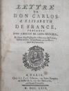 [Panckoucke, Lettre de Don Carlos a Èlisabeth des France, prédédée d'un Abrége d