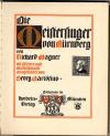 Wagner, Die Meistersinger von Nürnberg. Mit Bildern und Buchschmuck von Georg Ba