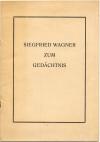 Siegfried Wagner zum Gedächtnis (Deckeltitel).